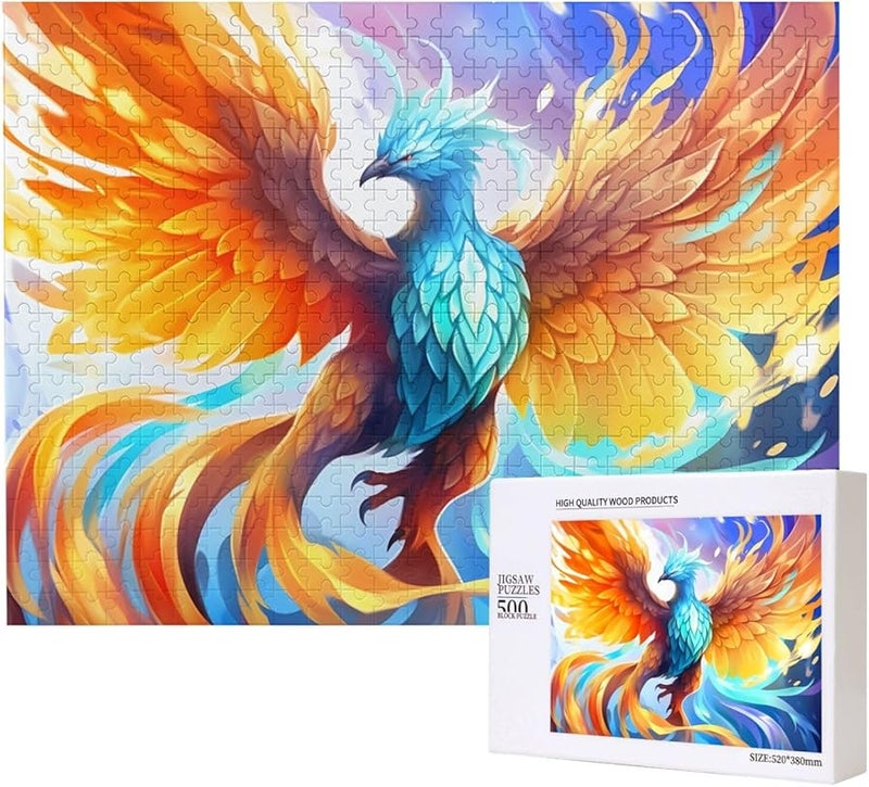 Yellow Gradient Phoenix 500 Piece Jigsaw Puzzle For Adults Home Decor 20 4 X 15 Inches - Image 1